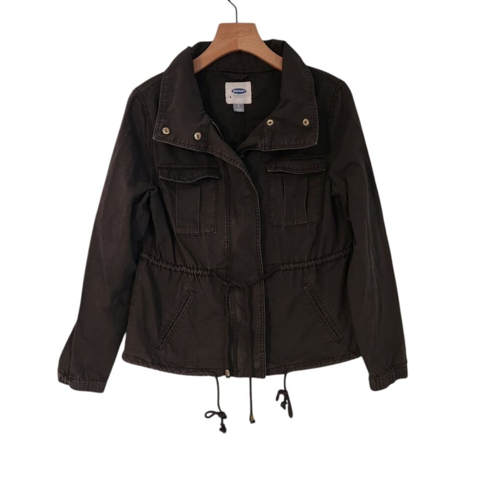 Old Navy Jacket Military Jacket Moto Dark Green Lightweight Women's Sz Small